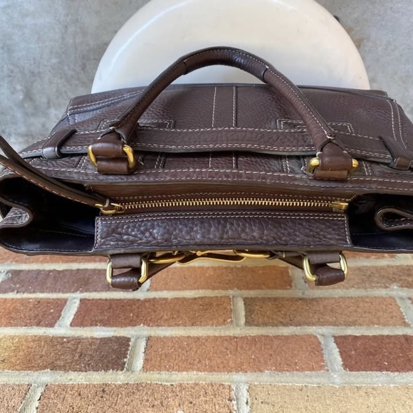 Coach Brown Hamptons Pebbled Leather Carry All (circa 2000s) - Picture 7 of 10